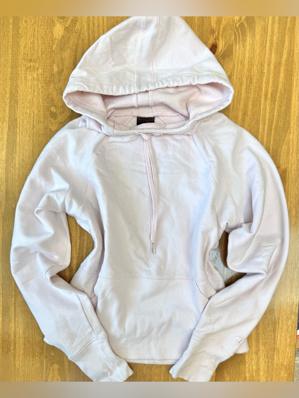 Champion Light Pink Hooded Pullover Sweatshirt Size Small
